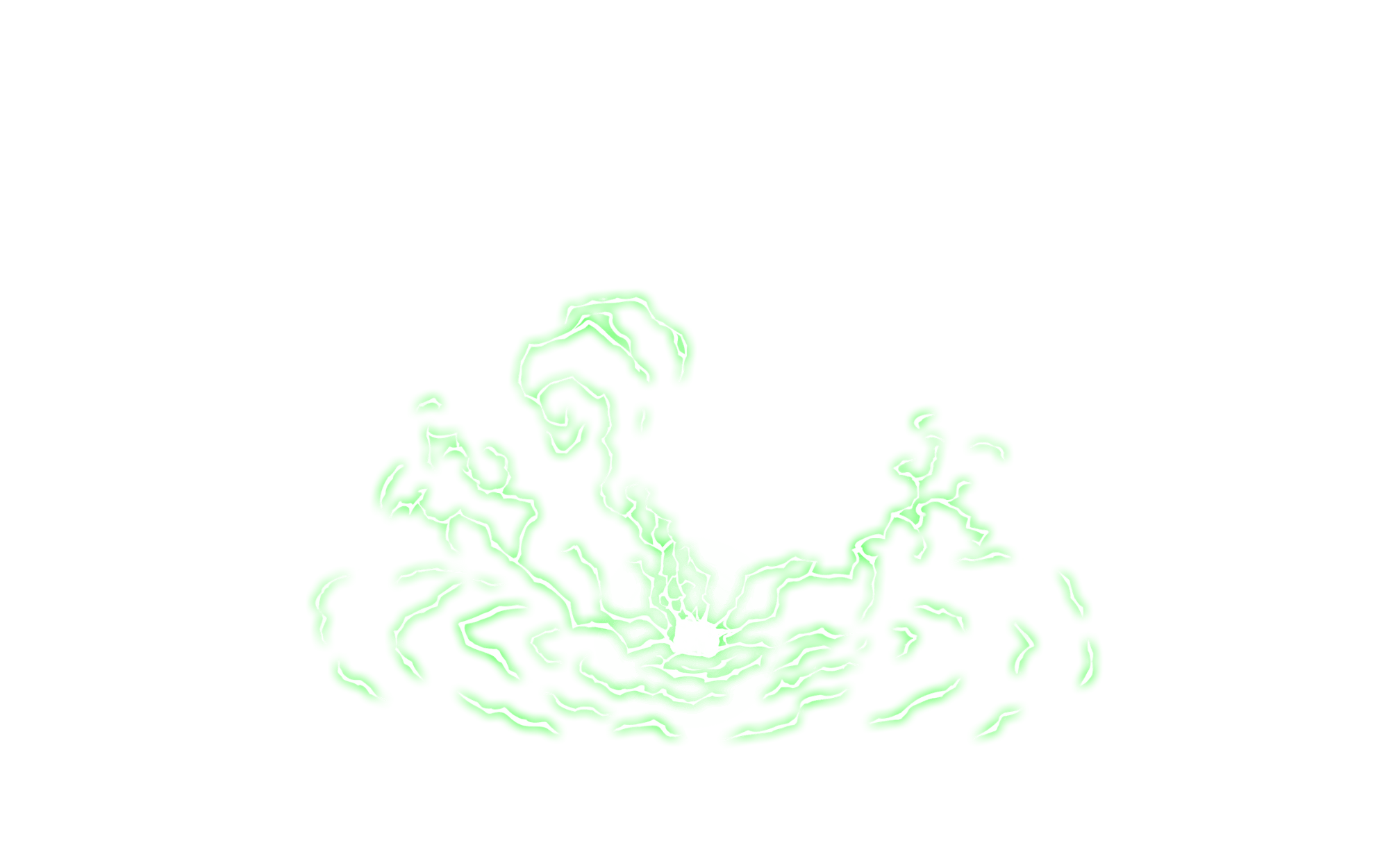 With powerful bolts of green energy